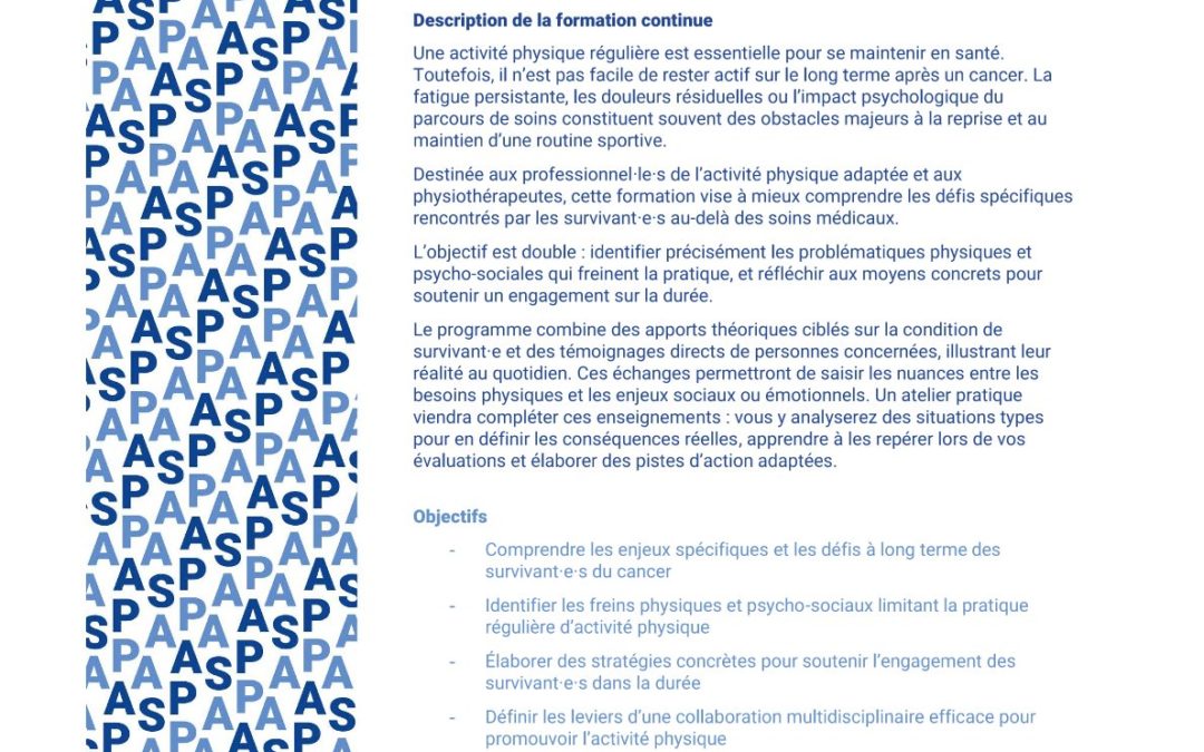 Cancer, Sport & Mouvement (2026)